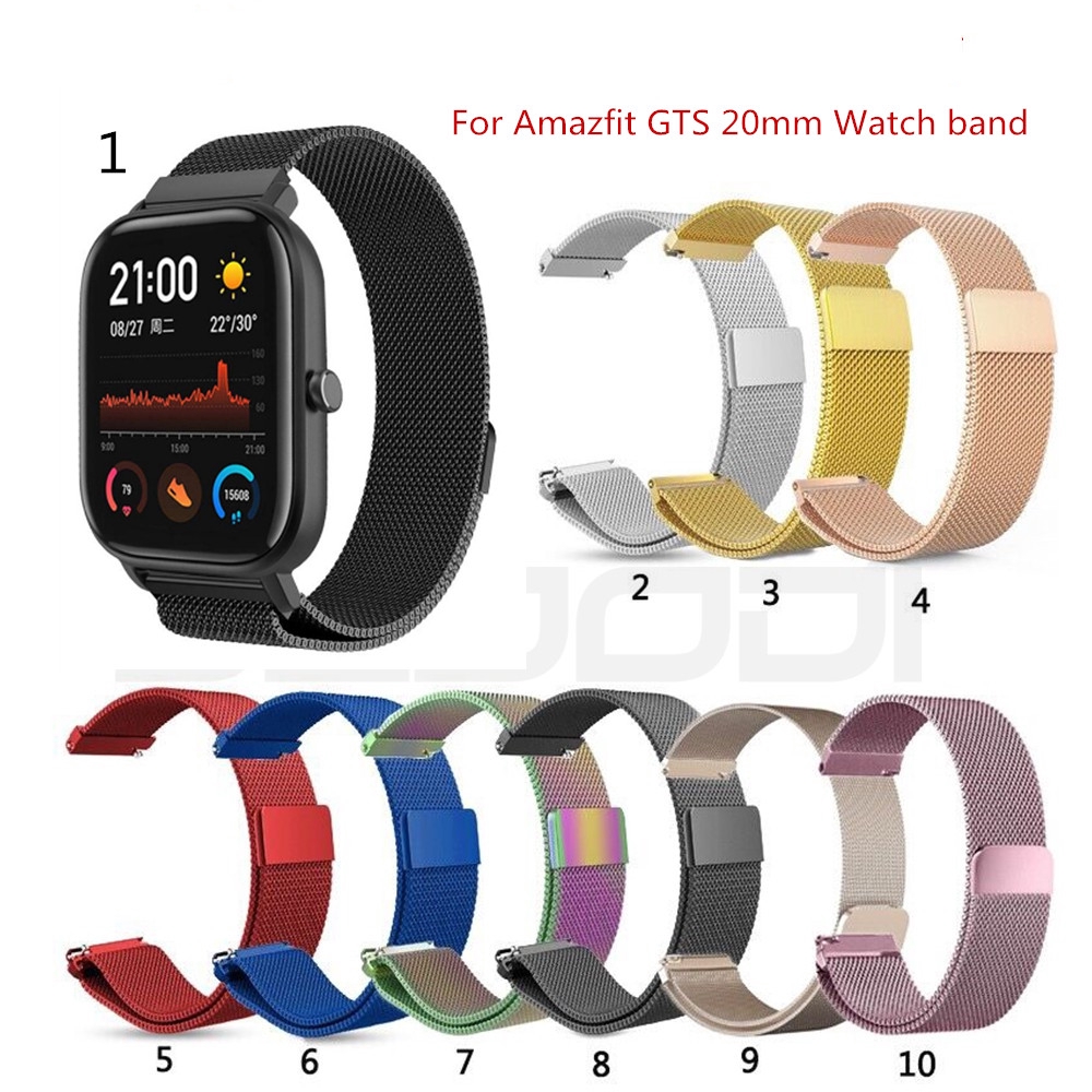 ภาพหน้าปกสินค้าสายนาฬิกาข้อมือสเตนเลส สไล์มิลาน สำหรับ Huami Amazfit GTS / GTS 4 3 2 2e 2mini / GTS 4 Mini จากร้าน scoodi.th บน Shopee