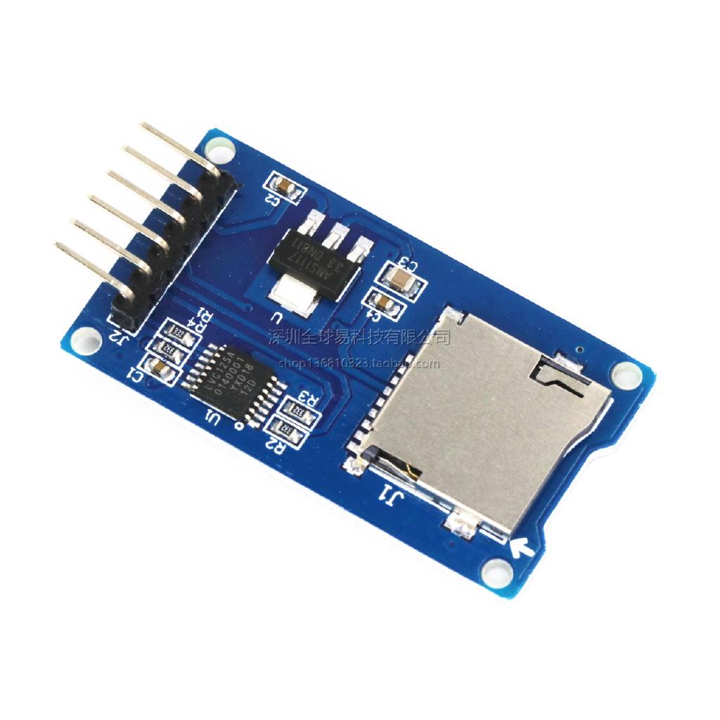 1 ชิ้น Micro SD card mini TF card reader โมดูลอินเทอร์เฟซ SPI พร้อมชิปแปลงระดับสำหรับ arduino