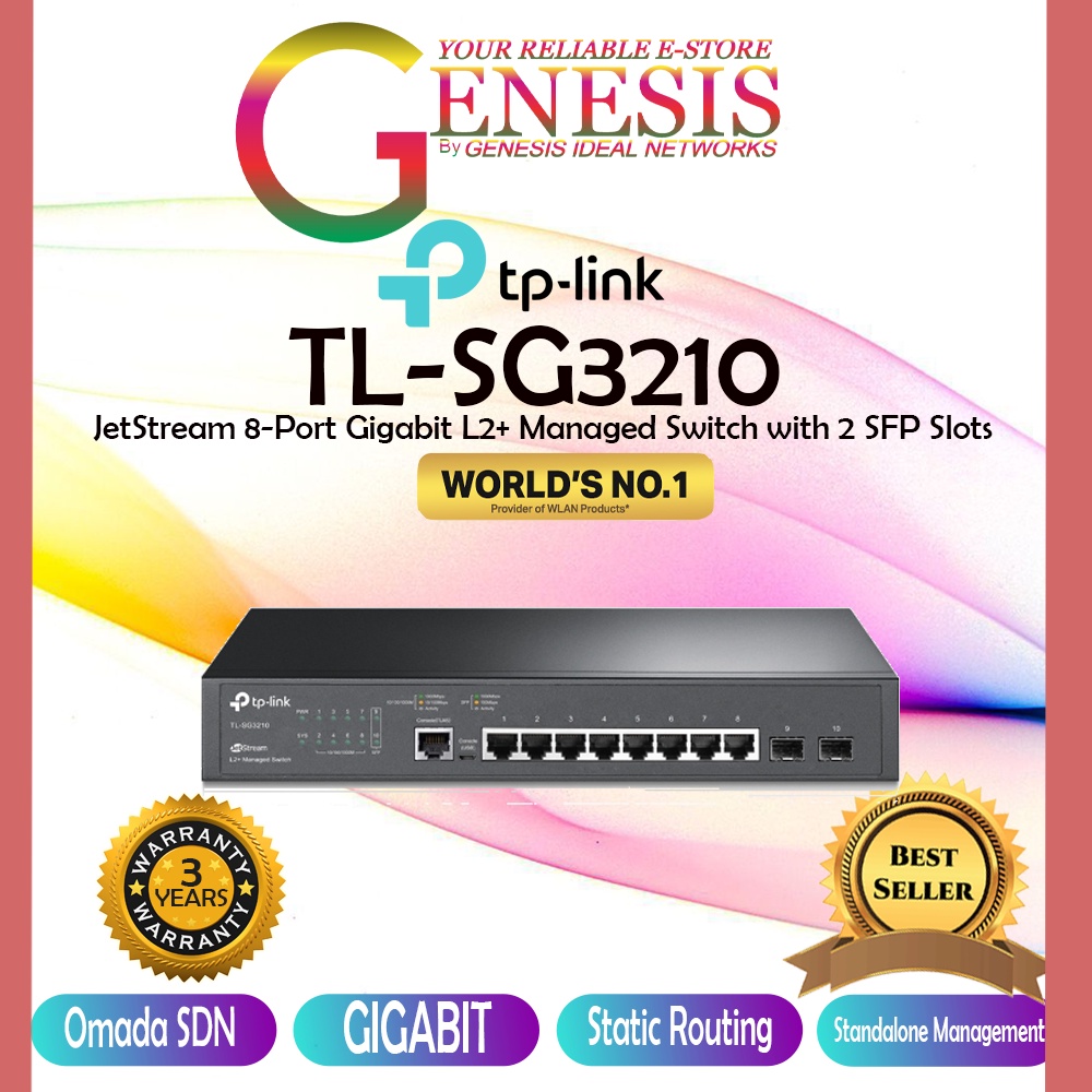 Tp-link TL-SG3210 JetStream 8-Port Gigabit L2+ สวิตช์จัดการ พร้อม 2 ...