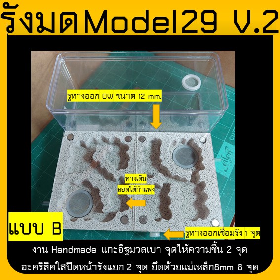 รังมด-model-29-v-2-ant-nest-แยกแผ่นปิดหน้ารัง-แนวนอน-อิฐมวลเบา-ไซส์ใหญ่