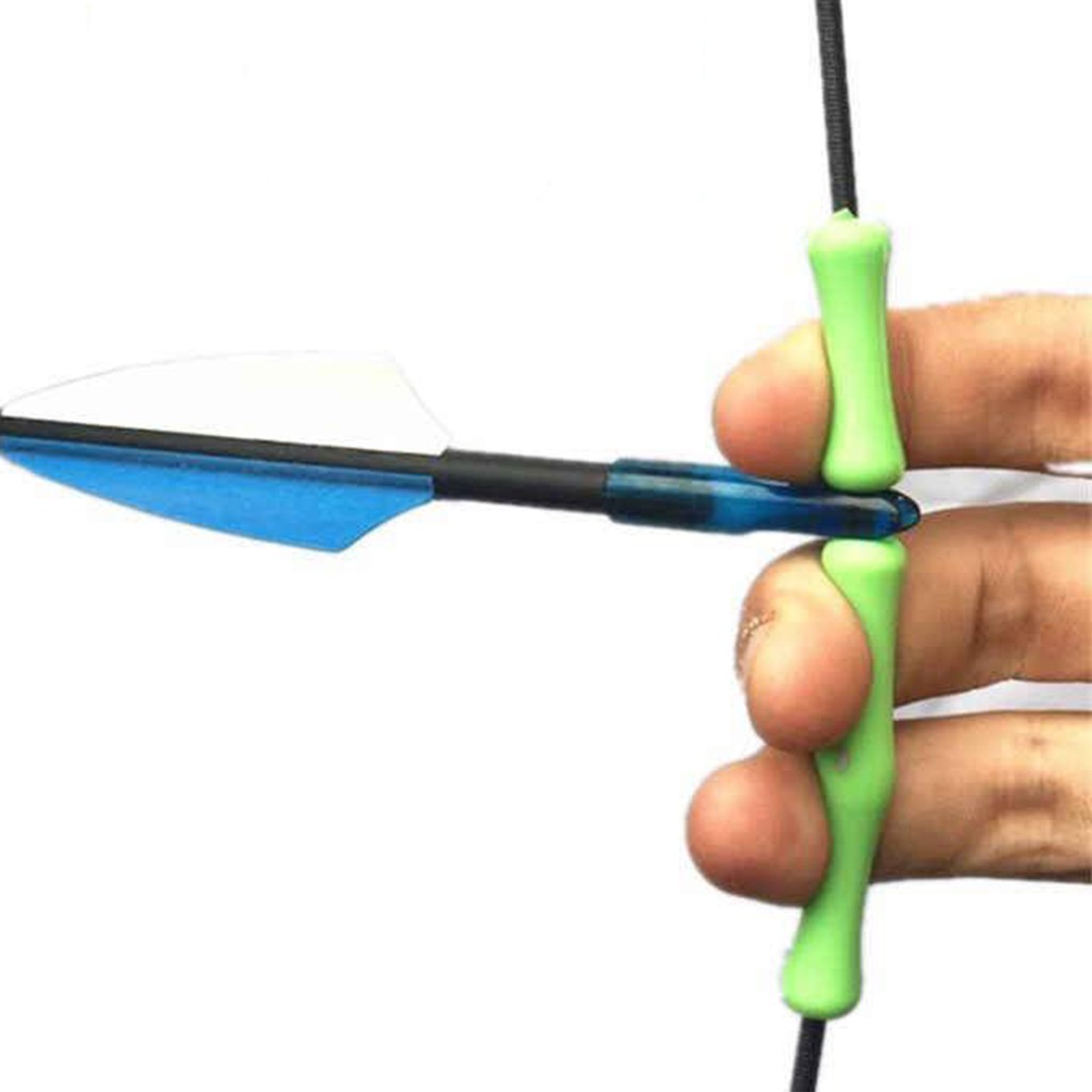 ภาพหน้าปกสินค้า1 Set Hunting Archery Target Recurve Bowstring Finger Guard Saver Soft Silicon Bow String Protector