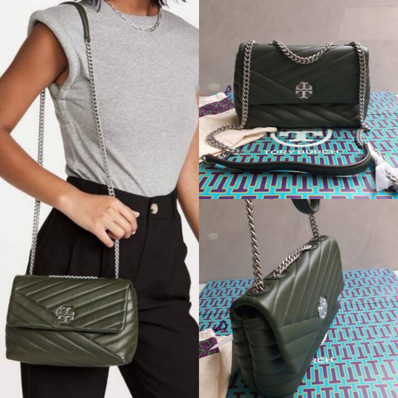 64963 tory burch KIRA CHEVRON SMALL CONVERTIBLE SHOULDER BAG Shopee Thailand