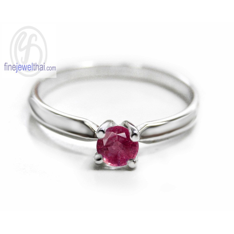 finejewelthai-แหวนทับทิม-แหวนเงินแท้-แหวนพลอย-พลอยประจำเดือนเกิด-ruby-birthstone-silver-ring-r1183rb