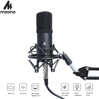 ภาพขนาดย่อของภาพหน้าปกสินค้าMaono AU-A03 Condenser Microphone Kit Podcast Mic with Boom Arm Microphone Stand ไมโครโฟน ไมค์อัดเสียง ไมค์คอนเดนเซอร์ จากร้าน it.station.shop1 บน Shopee