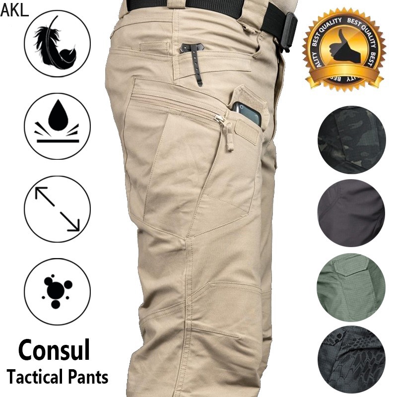 Men's Casual Pant Waterproof Military Pants Men' Cargo Pants | Shopee ...