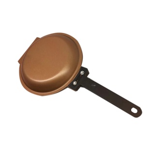 ♈Home Baking Pan Cake Pan Non-Stick Frying Pan Quick Double-Sided Frying Pan with Heat-Resistant Handle Kitchen Tools