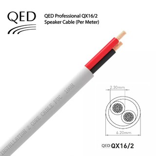 QED QX16/2  2 Core  สายลำโพงของแท้คุณภาพดี  สำหรับลำโพงคู่หน้าหรือ Surround จาก UK   ยาว 10 เมตร