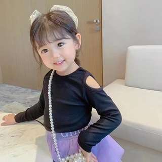 【ชุดเด็กผู้หญิง】เสื้อยืดแขนยาว สีแคนดี้ แฟชั่นฤดูใบไม้ผลิ สําหรับเด็กผู้หญิง 2023