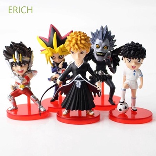 Erich ฟิกเกอร์ PVC อนิเมะ Death Note Saint Seiya Tsubasa Yugi Rem 5 ชิ้น ต่อชุด