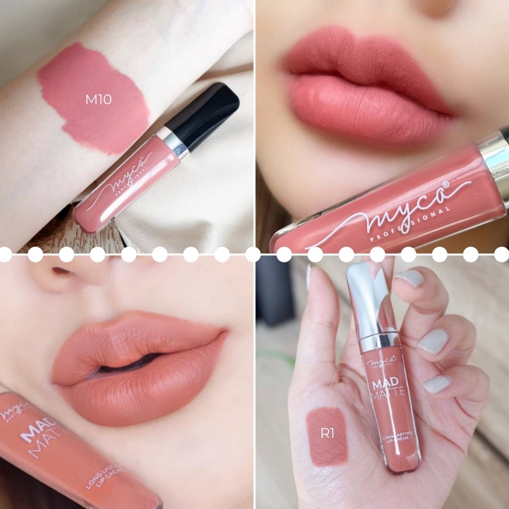 set-gloss-myca-m10-r1-เซ็ตคู่-2-ชิ้น-กลอสเนื้อแมท-สีสันสวยงาม-เนื้อสัมผัสนุ่ม-เนียนละเอียดเกลี่ยง่าย-กันน้ำ-ติดทนนาน