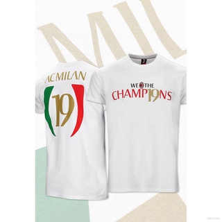 เสื้อยืดคอกลม แขนสั้น พิมพ์ลายนักกีฬา AC Milan 19 Champion น่ารัก พลัสไซซ์ สําหรับทุกเพศ 2022-2023S-5XL