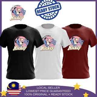 เสื้อยืดผ้าฝ้าย 100% พิมพ์ลาย PINK MIKCEY MOUSE 28 BAJU PEREMPUAN UNISEX