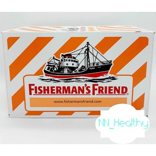 Fishermans Friend Mandarin ฟิชเชอร์แมนส์ เฟรนด์ ชูการ์ฟรี สไปซี่ แมนดาริน สีส้ม-ขาว 25 กรัม/ซอง (24ซอง ) [1 กล่อง]