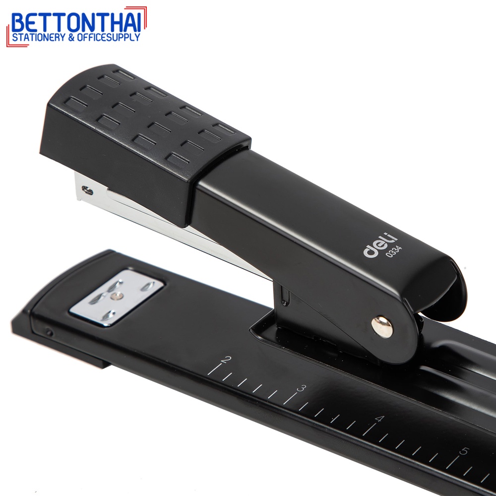 deli-0334-long-stapler-เครื่องเย็บกระดาษมุงหลังคา-ของแท้-100-สีดำ-เครื่องเย็บกระดาษ-ที่เย็บ-อุปกรณ์สำนักงาน