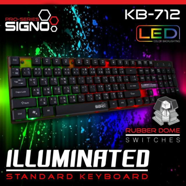 ภาพหน้าปกสินค้าคีย์บอร์ดเกมส์มิ่ง Signo KB-712 +Mouse G112และKeyboard KB-712เท่านั้น