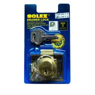 SOLEX กุญแจลิ้นชัก ขนาด 2 นิ้ว DW 2 B สีทอง