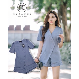 NATACHA Setเสื้อคอวีกระดุมหน้าเฉียง กางเกงขาสั้นพับขา เนื้อผ้าอย่างดี งานสวยมากเลยค่า ต้องมีน้ารับรองว่าสวยทั้ง2สีค่า