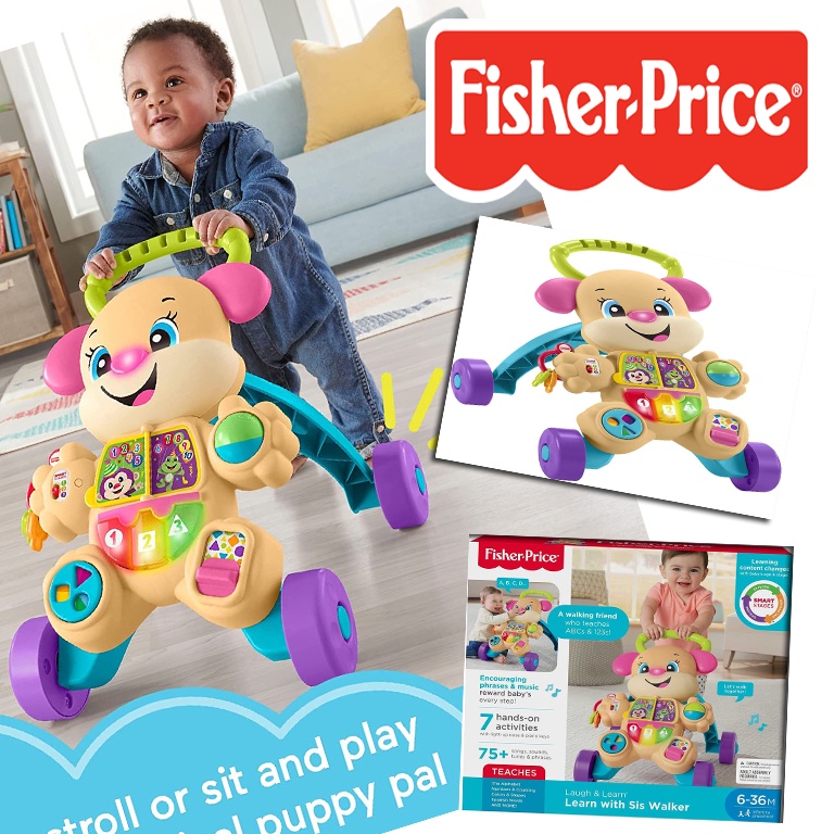 ภาพหน้าปกสินค้าพร้อมส่ง รถผลักเดิน สอนภาษาสำหรับเด็กหัดเดิน Fisher-Price Laugh & Learn Smart Stages Learn with Puppy Walker ราคา 1990 จากร้าน babythingshopthailand บน Shopee