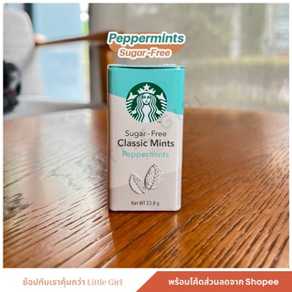 [ของแท้]Sugar-Free Classic Mints Peppermint &amp; Sugar-Free Classic Mints Peach(ลูกอมปราศจากน้ำตาล รสพีช) ตรา สตาร์บัคส์