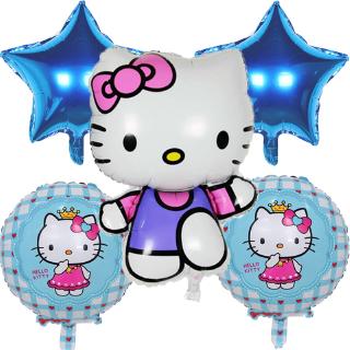 ชุดลูกโป่งฟอยล์ลาย Hello Kitty สำหรับตกแต่งปาร์ตี้ 5 ชิ้น