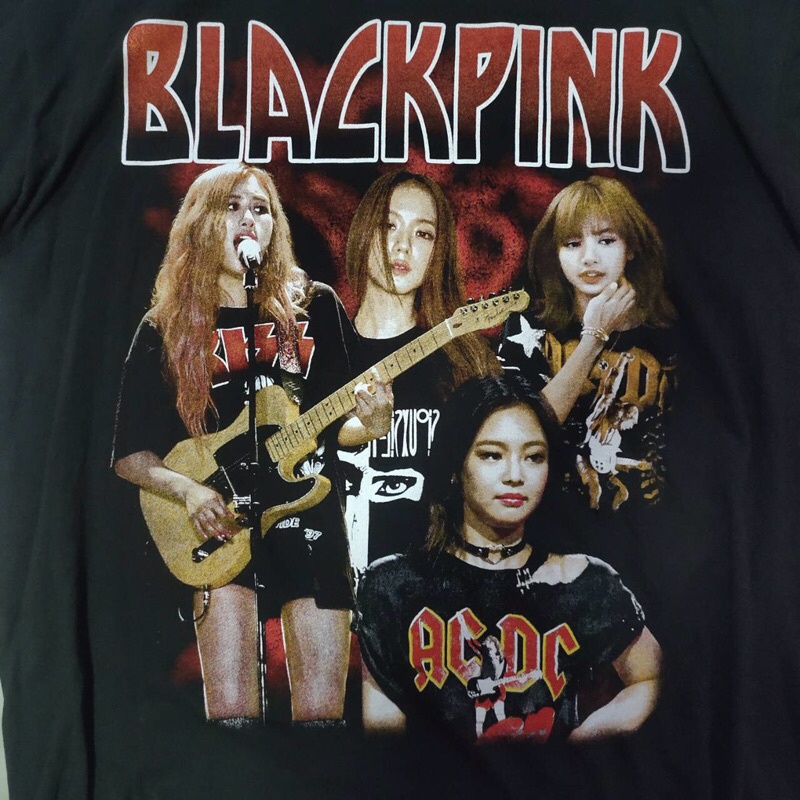 เสื้อยืดผ้าฝ้ายพิมพ์ลาย-เสื้อ-blackpink-in-your-area-ผ้าฟอกเฟดเก่า-ป้าย-proclub-made-in-usaแฟชั่นเกาหลี