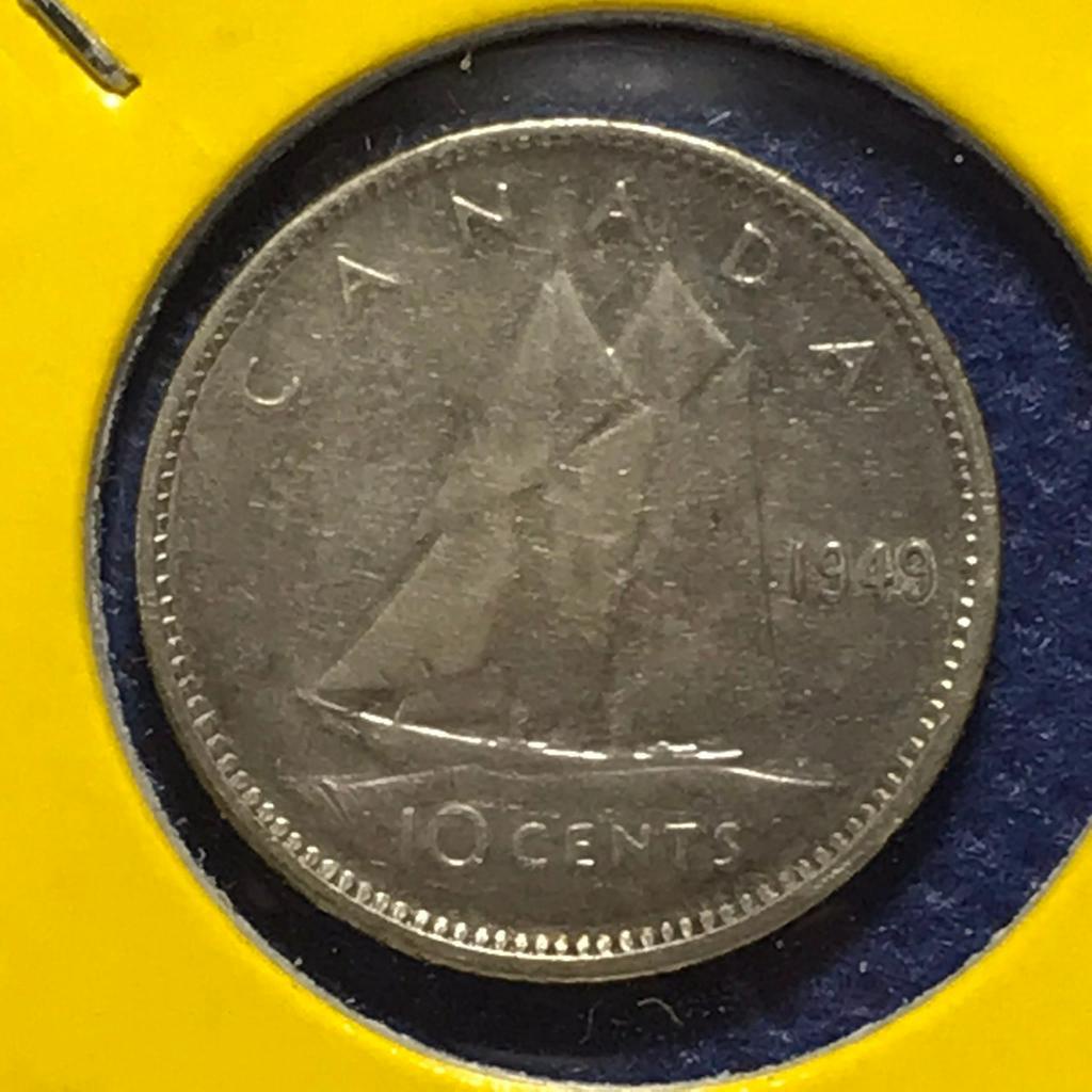 no-60035-เหรียญเงิน-ปี1949-canada-แคนาดา-10-cents-เหรียญสะสม-เหรียญต่างประเทศ-เหรียญเก่า-หายาก-ราคาถูก