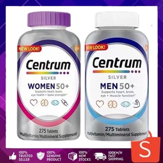 สินค้า Centrum 275/200 tablets Silver Men and Women 50+ Multivitamin Multimineral USA วิตามินรวมสำหรับคน อายุ 50+ สหรัฐอเ