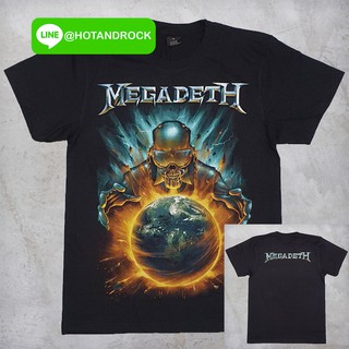 เสื้อยืดผ้าฝ้ายพรีเมี่ยม เสื้อยืดเนื้อ Cotton 💯 สัมผัสนุ่ม เบาสบาย MEGADETH สีดำ