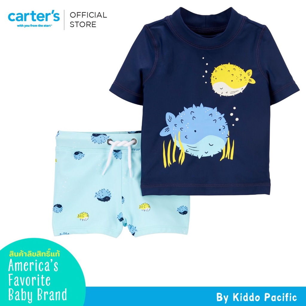 carters-swim-short-sleeve-pants-2pc-fishy-l8-คาร์เตอร์เสื้อผ้าชุดว่ายน้ำเซท-2-ชิ้น