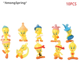 Amongspring ฟิกเกอร์การ์ตูนนกทวีตตี้ ของเล่นสําหรับเด็กผู้ชาย 10 ชิ้น ต่อชุด