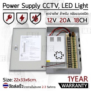 รับประกัน 1 ปี - ตู้ไฟฟ้า สวิตชิ่ง 12V 20A ตู้ไฟสำเร็จรูป กล่องแปลงไฟ กล่องจ่ายไฟ กล้องวงจรปิด Switching Power Supply