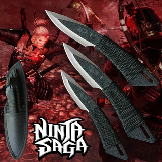 NINJA อาวุธนินจา ชุด 3 เล่ม Knife มีดสั้น Kunai Shiriken ชูริเคน มีดขว้าง มีดปา Knives รุ่น 011