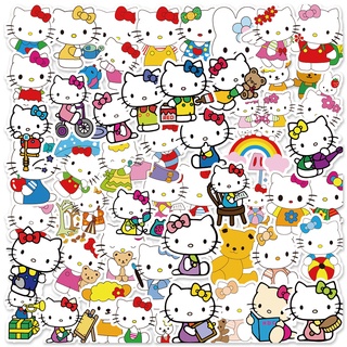 สติกเกอร์ PVC ลายการ์ตูนเฮลโลคิตตี้น่ารัก กันน้ํา (4) 50 ชิ้น ต่อแพ็ค
