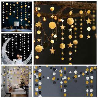 ราคา4M Stars Glitter Paper Garland Bunting Wedding Party Birthday Hanging Decoration