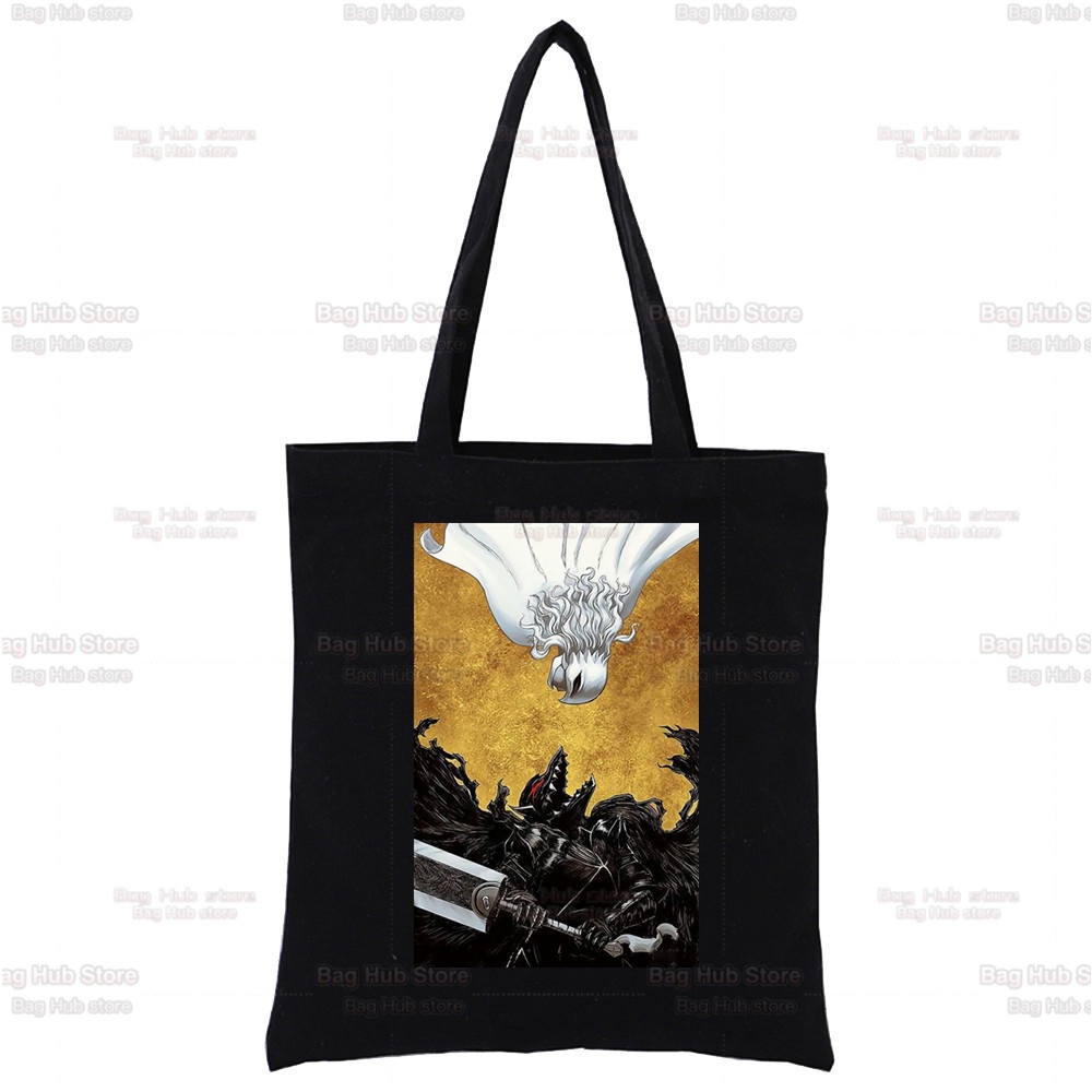 กระเป๋าสะพายไหล่-ผ้าแคนวาส-พิมพ์ลายการ์ตูนอนิเมะ-berserk-guts-gatsu-sacrifice-สีดํา