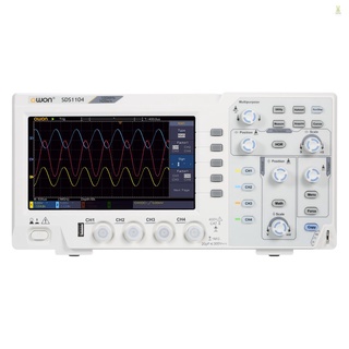 Flt Owon SDS1104 ออสซิลโลสโคปดิจิทัล 4-CH พร้อมหน้าจอ LCD 7 นิ้ว แบบพกพา 100MHz 1GS/s ปลั๊ก UK