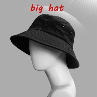 หมวกบักเก็ต ผ้าฝ้ายแท้ ขนาดใหญ่ 57-60 ซม. 60-63 ซม. เหมาะกับของขวัญ สไตล์ชาวประมง สําหรับผู้ชาย และผู้หญิง