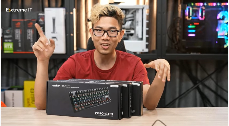 มุมมองเพิ่มเติมเกี่ยวกับ คีย์บอร์ดเกมมิ่ง Tsunami Outemu MK-03 87 Keys TKL Mechanical gaming keyboard (รับประกัน 2 ปี)