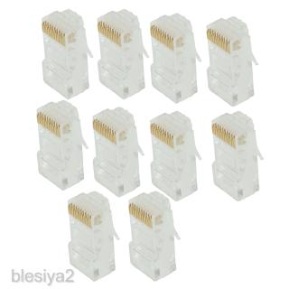 [BLESIYA2] 10pcs RJ50 CAT5 Keystone Jack Module Network Connector Network Module Clear