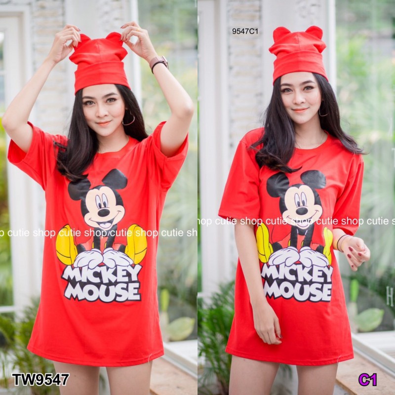 dress-oversized-เดรสสั้นสกรีน-mickey-mouse