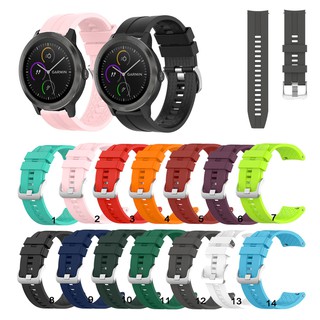 วงนาฬิกาสายซิลิโคน 20mm สำหรับ Garmin Vivoactive 3 Music for Garmin Venu Sq /Vivomove HR /Forerunner 645 645M 245 245M