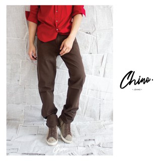 กางเกงชิโน่ สีน้ำตาล (Size 28-38) Chino Jeans กางเกงขายาวผู้ชาย กางเกงทำงาน กางเกงลำลอง