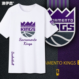Sacramento Kings Jersey เสื้อฝึกซ้อม บาสเกตบอล แขนสั้น Casual กีฬาครึ่งแขน T แขนเสื้อ Summer