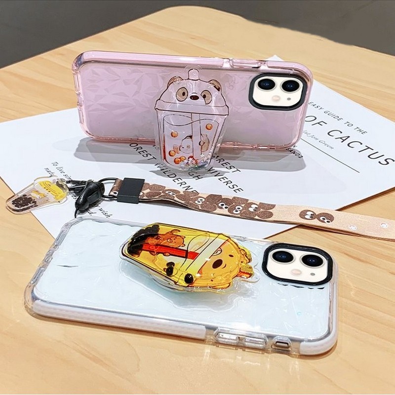 เคส-griptok-cut-milk-tea-bear-กริปต๊อกเปล่า-ติดโทรศัพท์-popstick-ทรายดูดของเหลวที่ไหล