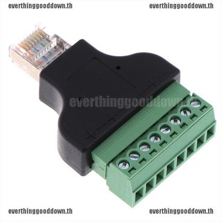 ทุกอย่าง❁อะแดปเตอร์สกรูขั้วต่ออีเธอร์เน็ต 8P8C RJ45 ตัวผู้ เป็น 8 pin av