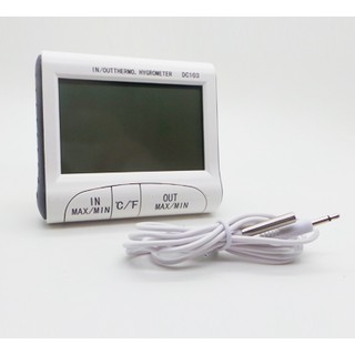 เครื่องวัดความชื้น เครื่องวัดอุณหภูมิ Portable LCD Digital Hygrometer Thermometer Clock Moisture Temp Test Meter