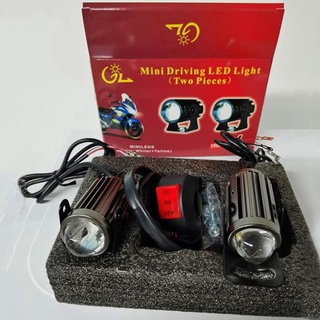 Motorcycle lights Mini Driving Light White+Yellow Pair of Universal High quality 20W * 2 With Switch