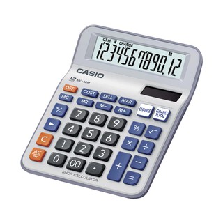 Casio Calculator เครื่องคิดเลข  คาสิโอ รุ่น  MC-12M แบบเงินทอน 12 หลัก สีเทา