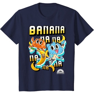 เสื้อยืดผ้าฝ้ายพรีเมี่ยม เสื้อยืด พิมพ์ลายกล้วย The Amazing World Of Gumball Darwin Banana Na