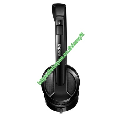 หูฟังrapoo-h100-plus-wired-stereo-headsets-hd-voice-rotary-microphone-volume-adjustment